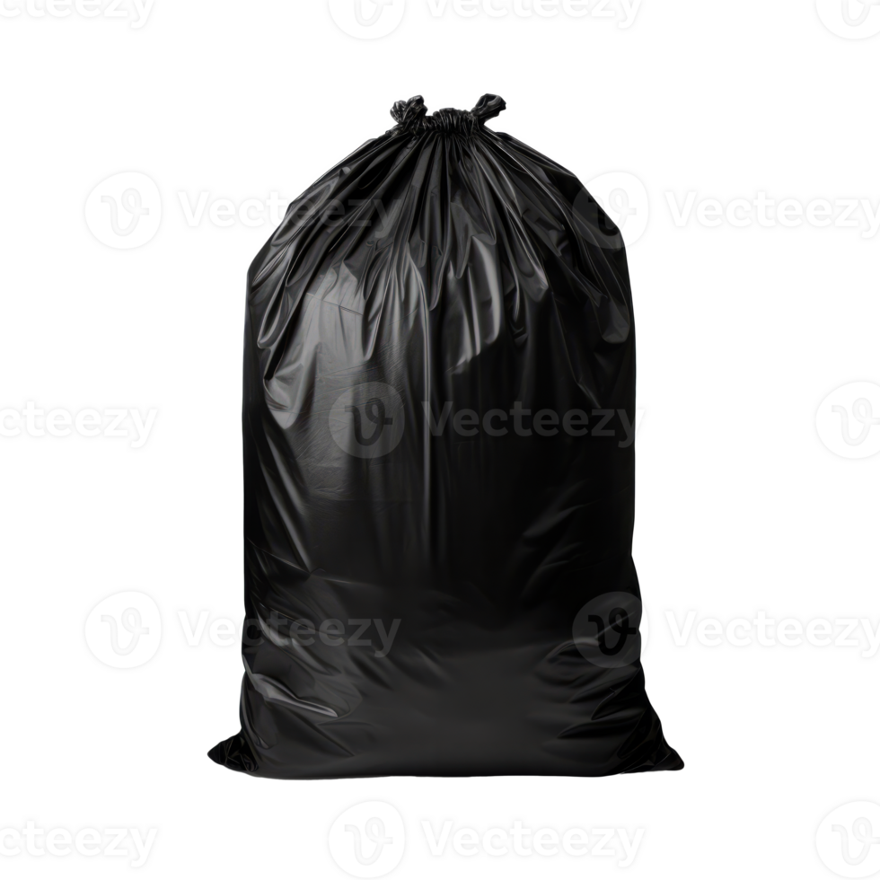 A black garbage bag for waste disposal and recycling purposes png