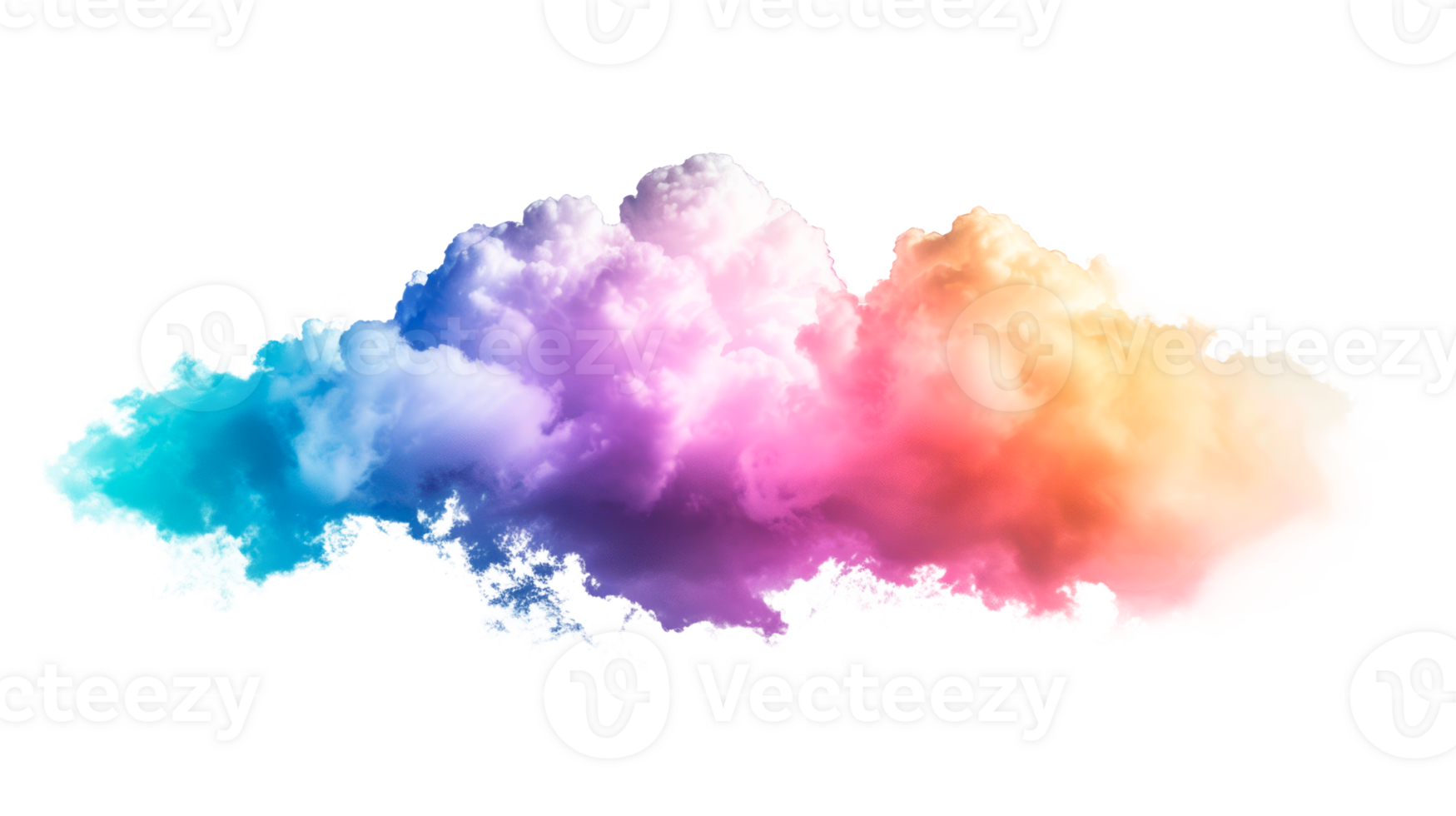 A vibrant and colorful abstract cloud illustration on a transparent background. png