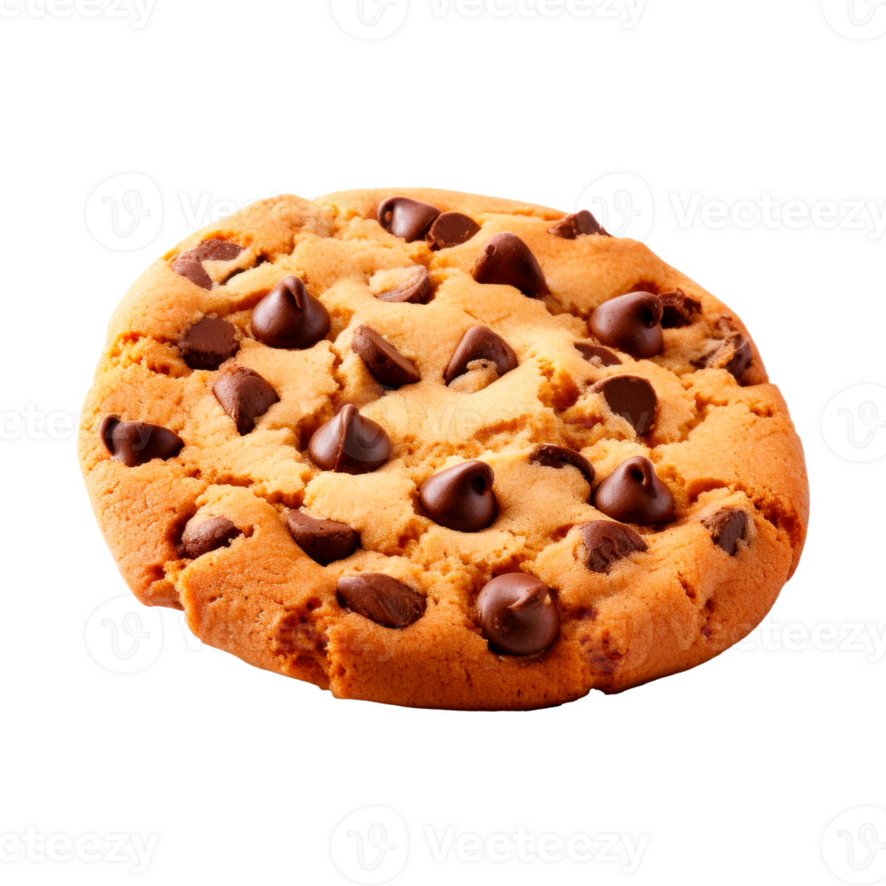 Delicious chocolate chip cookie isolated on a transparent background png