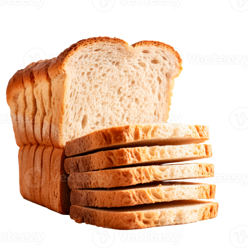 Freshly sliced loaf of white bread ideal for sandwiches and toast png