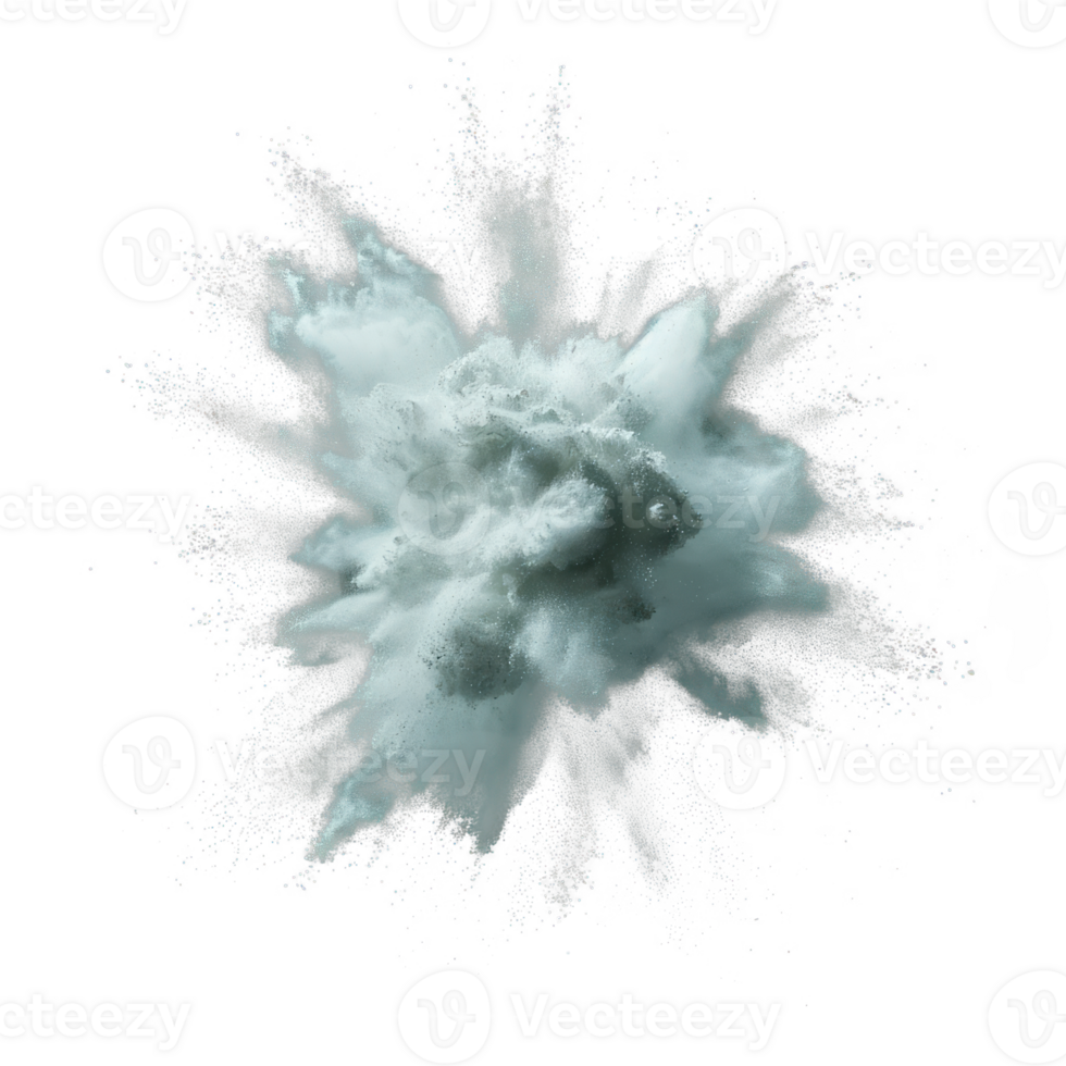 A dynamic smoke explosion effect with an abstract appearance on transparent background. png