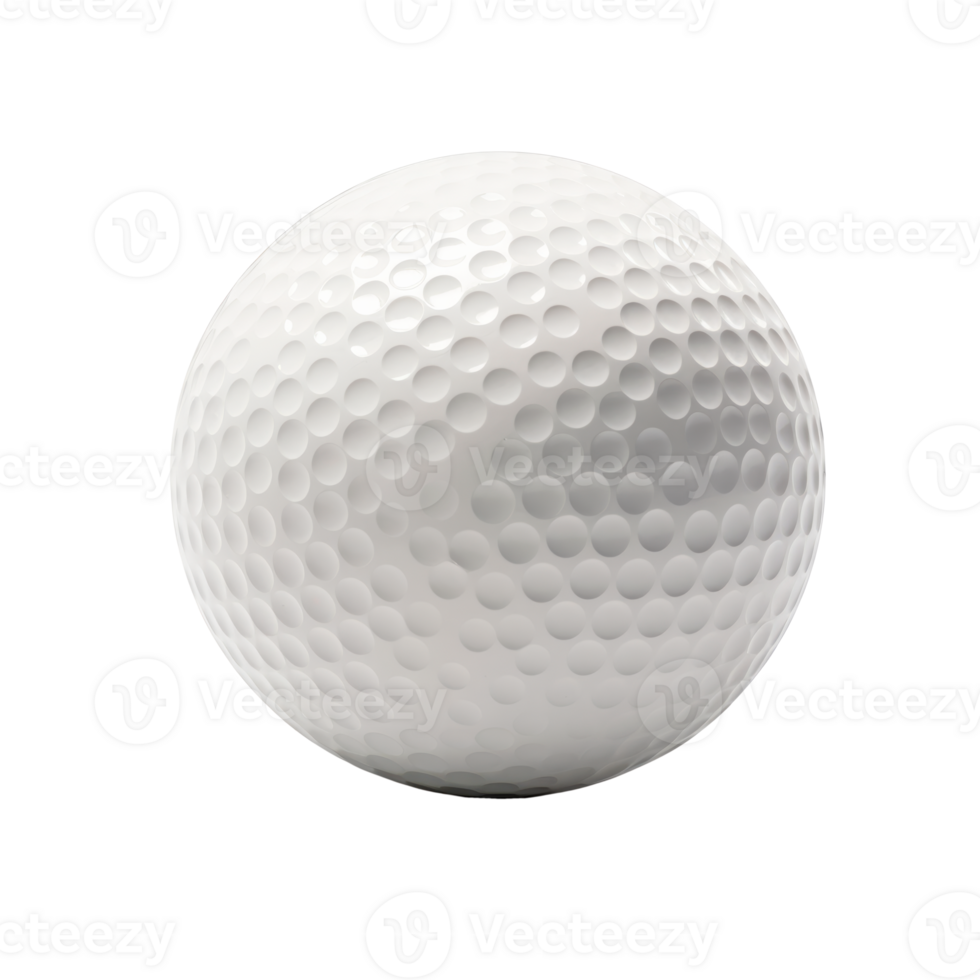 Isolated white golf ball on a transparent background for sports imagery png