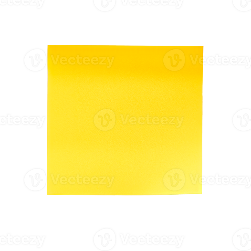 A yellow sticky note isolated on a transparent background for notes and reminders png