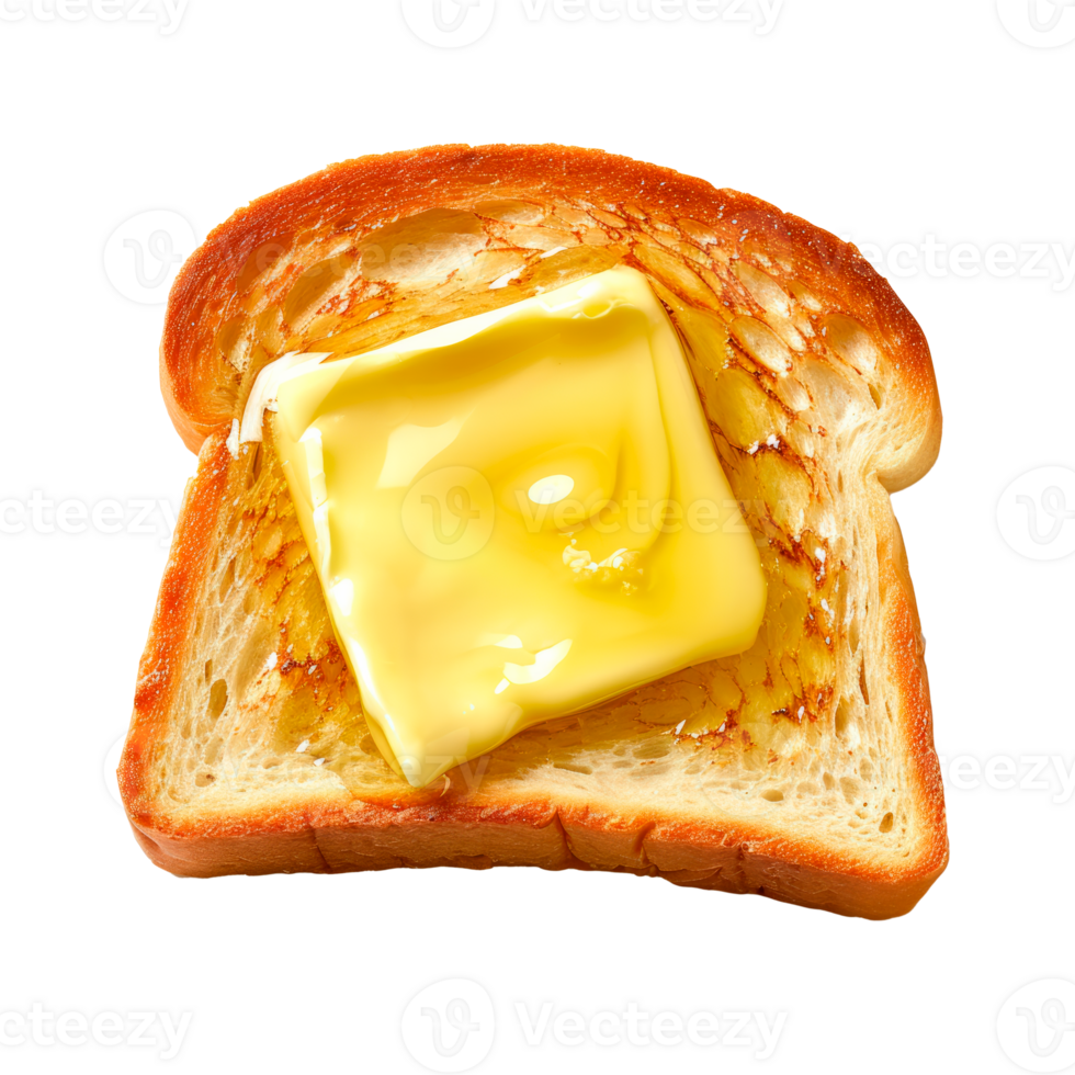 A slice of toasted bread with melted butter on top. png