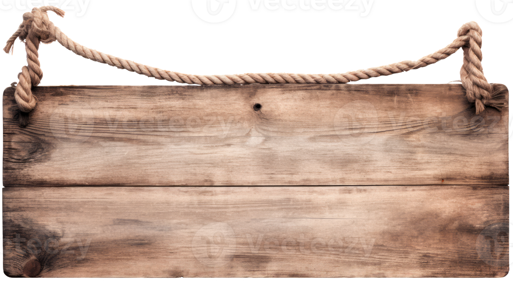 Rustic wooden sign with rope for decoration or labeling purposes png