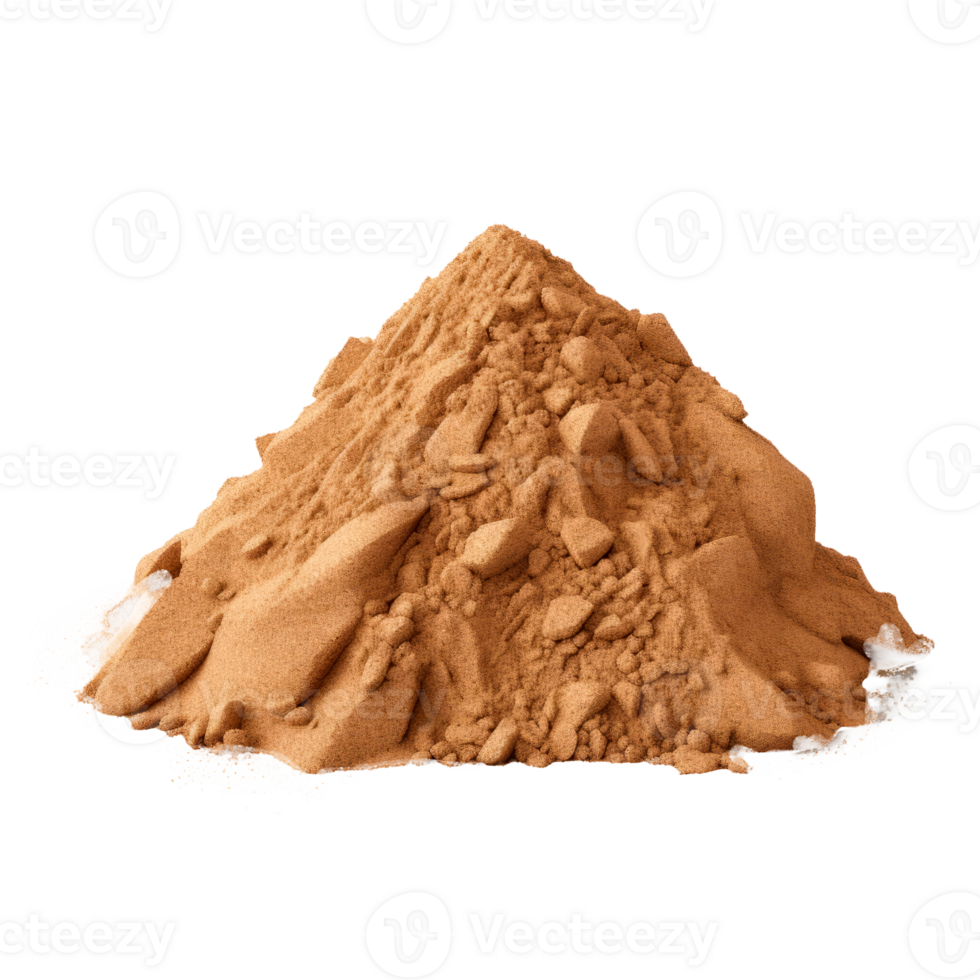 A pile of brown sand isolated on a transparent background png