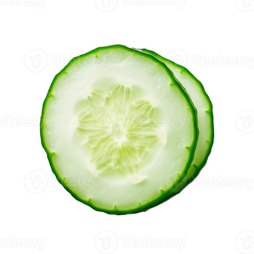 Fresh cucumber slice isolated on a transparent background png