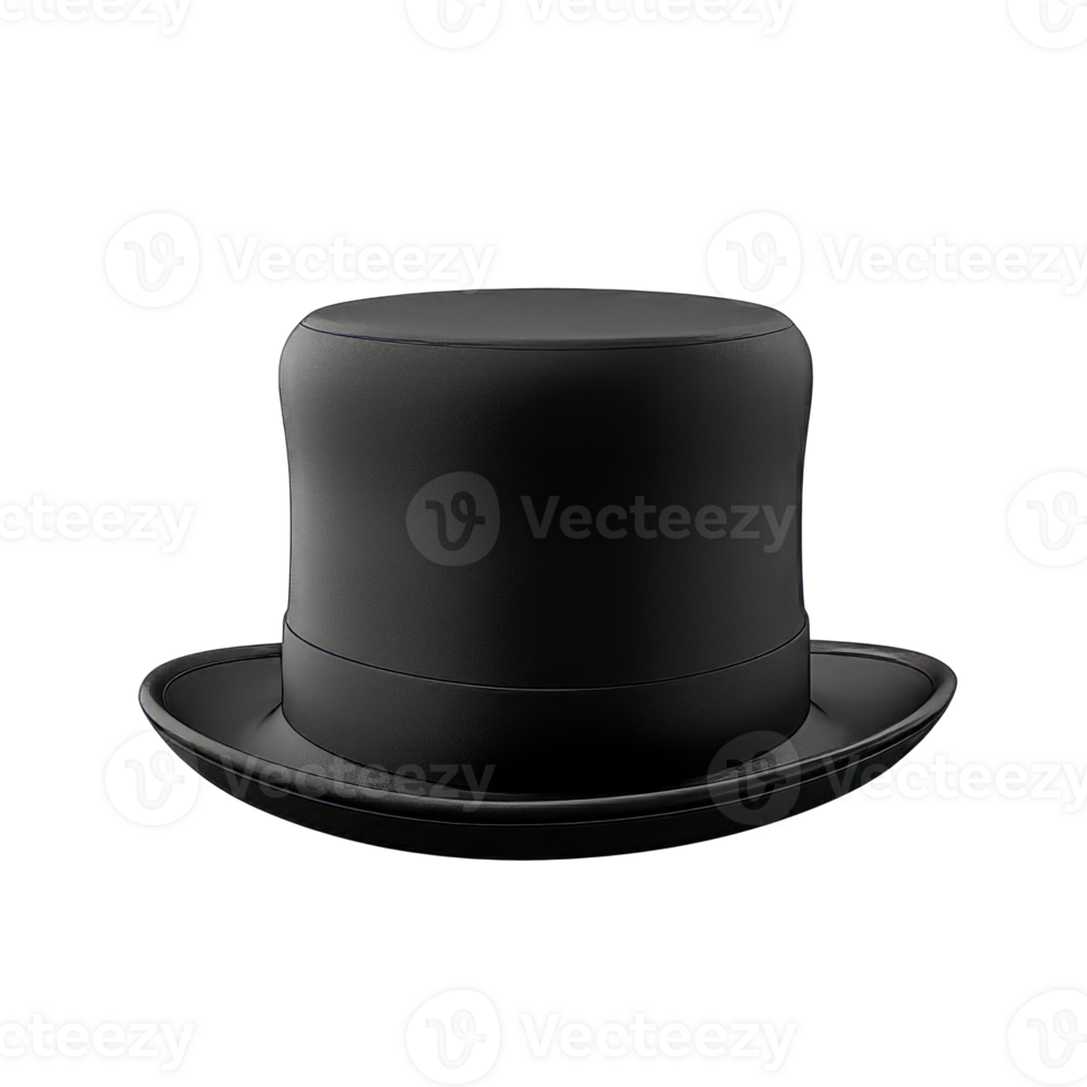 Classic black top hat isolated on a transparent background for elegant styling png