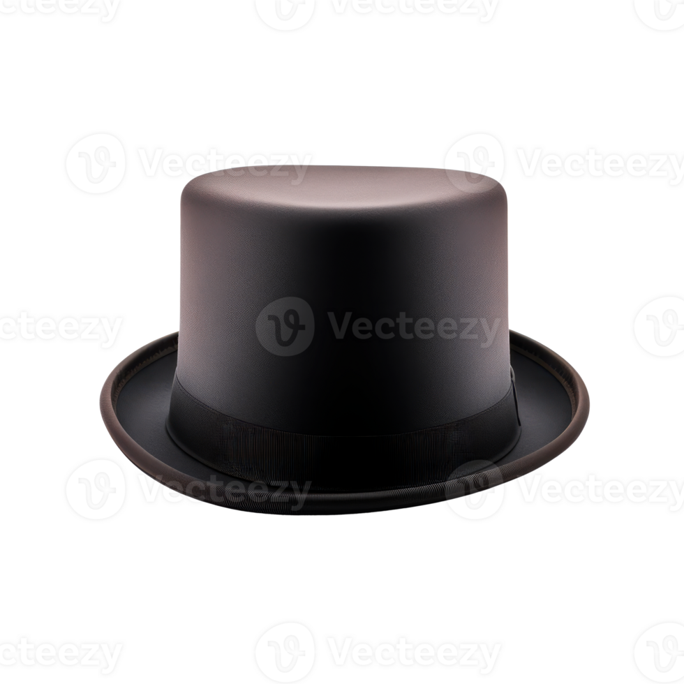 A classic black top hat suitable for formal events and costumes. png