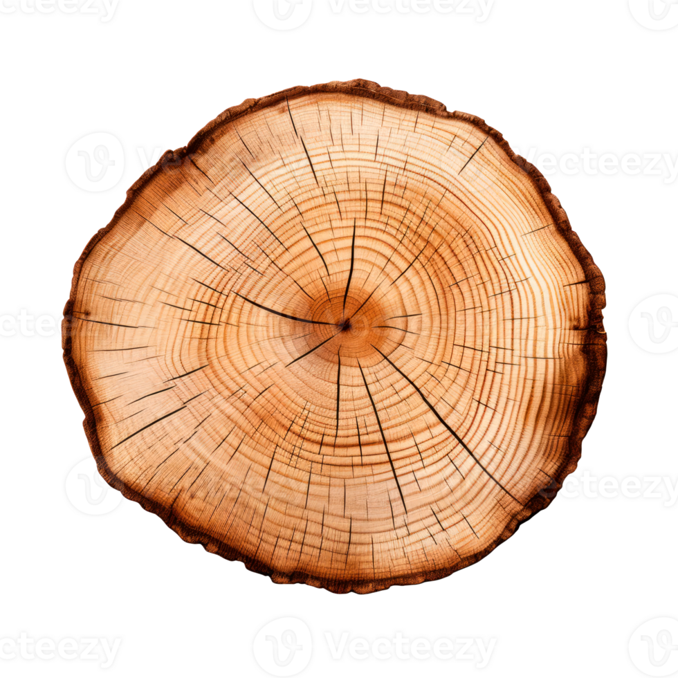 A natural wooden tree slice showcasing intricate grain patterns and textures png