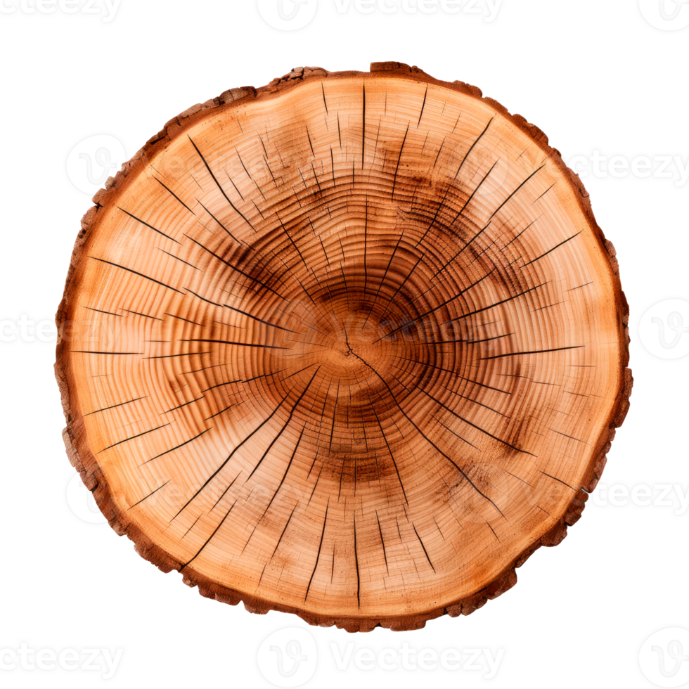 Close-up of a circular wooden tree stump with natural grain patterns png