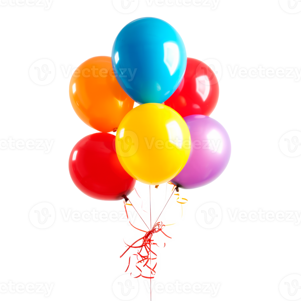 A vibrant bunch of colorful balloons perfect for celebrations and parties. png