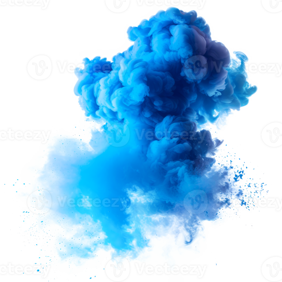 A vibrant blue smoke cloud creating an artistic and dynamic background png