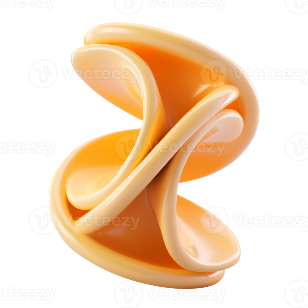 Abstract orange shape with smooth curves and dynamic design elements png