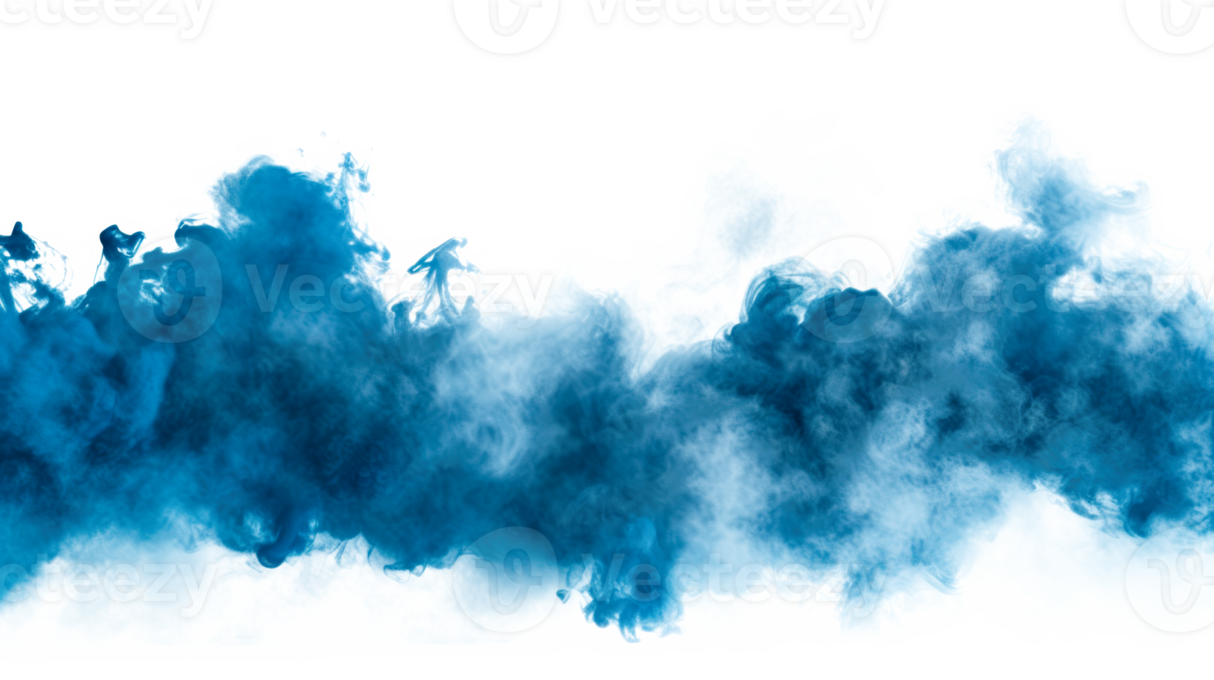 Blue smoke cloud effect on a transparent background for creative designs png