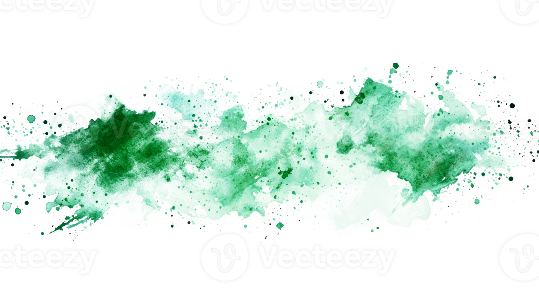 Vibrant green watercolor splash with abstract texture on a transparent background png