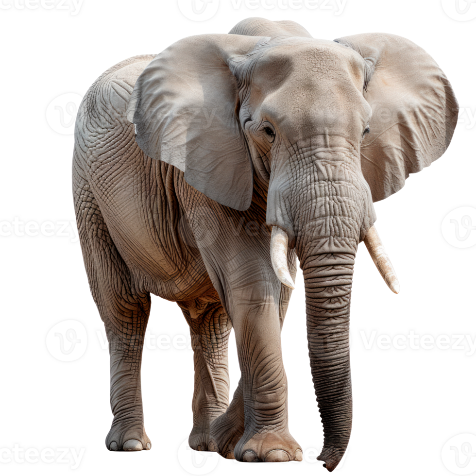 A majestic elephant standing gracefully on a transparent background. png