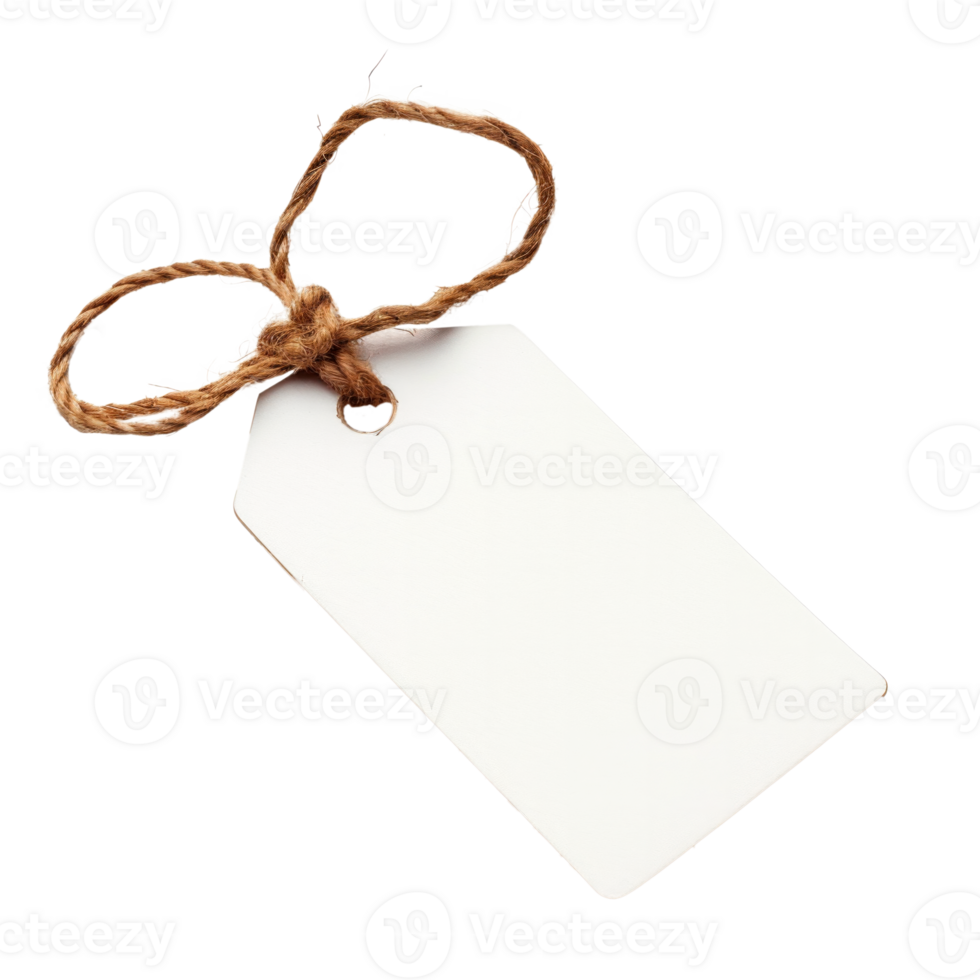 Blank label tag with string for customization or pricing purposes png