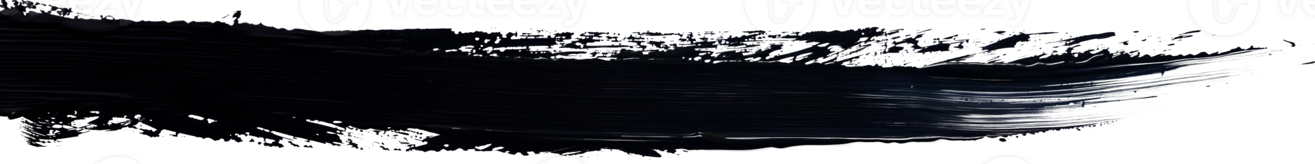 Black artistic brush stroke on a transparent background for design use. png