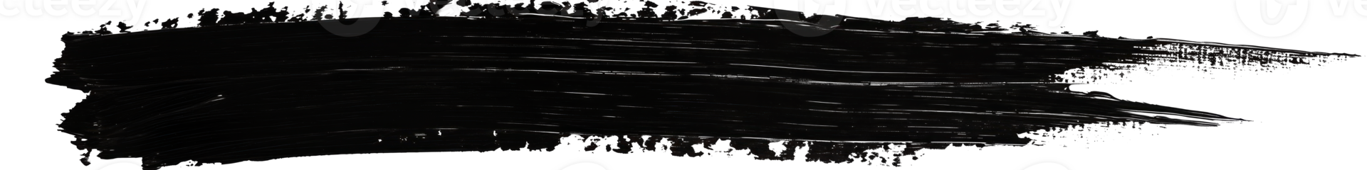 Black paint brushstroke on a transparent background for artistic designs png