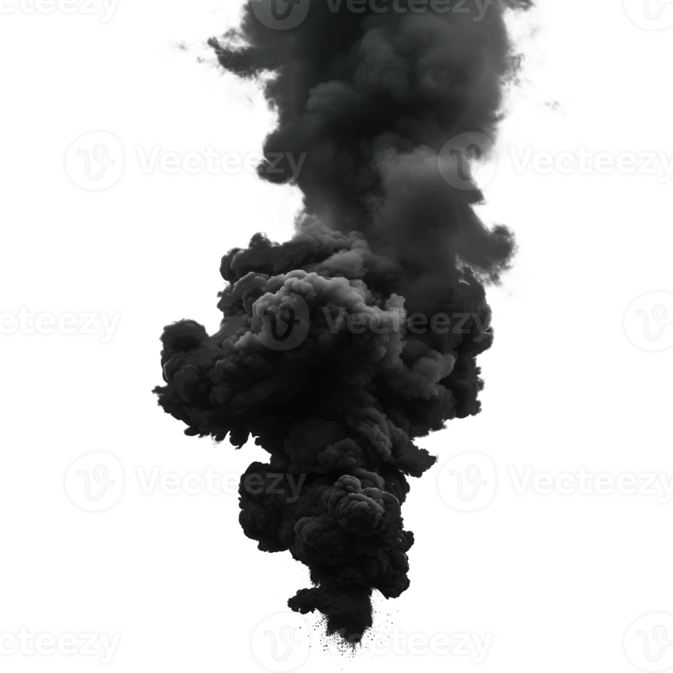 Dark swirling smoke cloud on a transparent background for artistic effects png