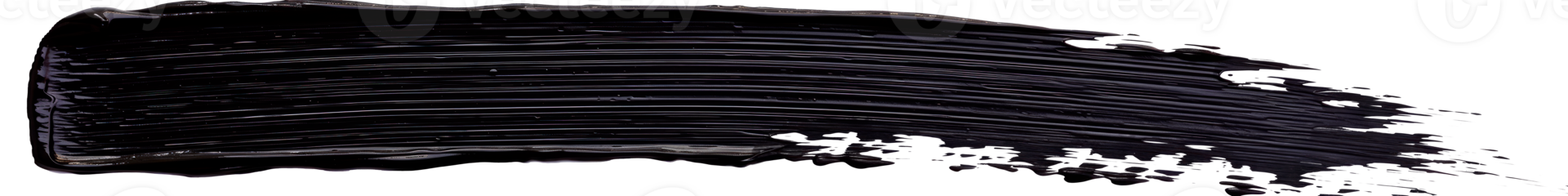 Black paint stroke on transparent background for artistic designs and graphics png