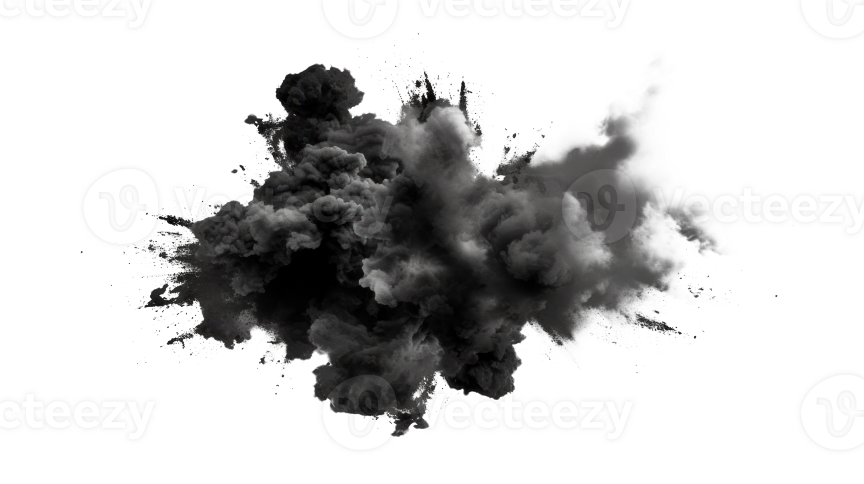 Black smoke cloud on a transparent background for dramatic effects png