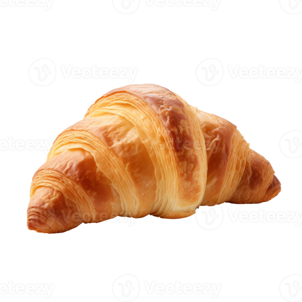 vers gebakken gouden croissant met vlokkig lagen en boterachtig structuur png