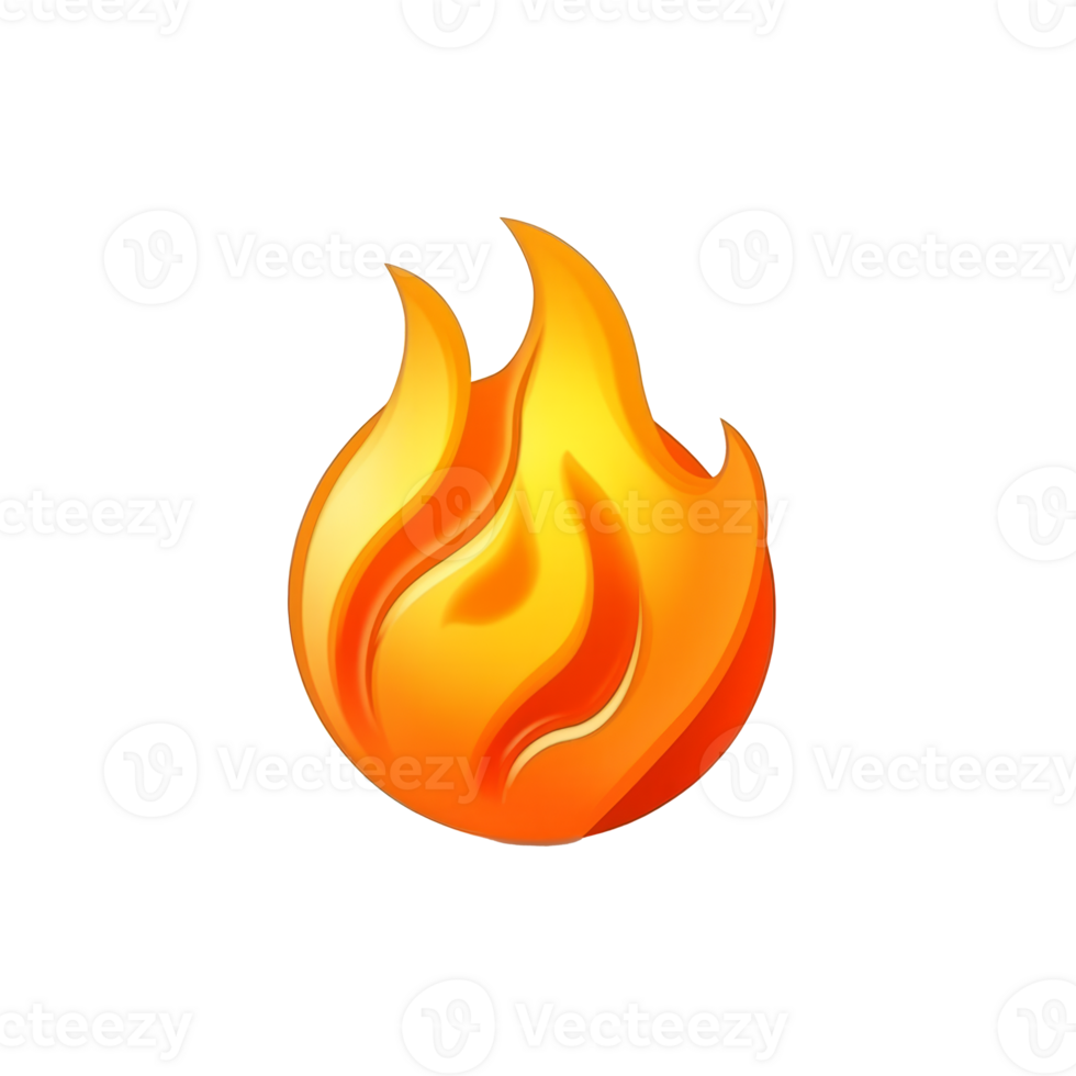 A vibrant flame icon symbolizing heat and energy on a transparent background png