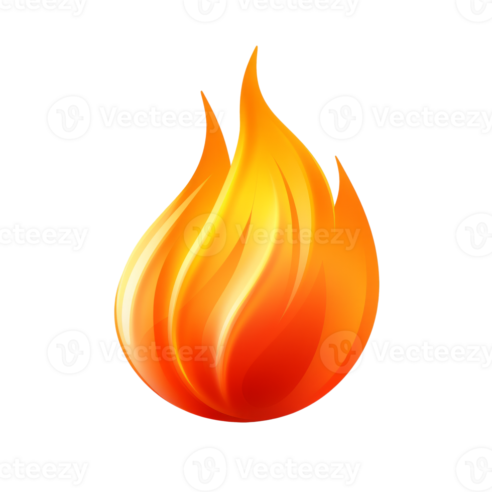 Stylized flame icon representing fire energy and warmth png