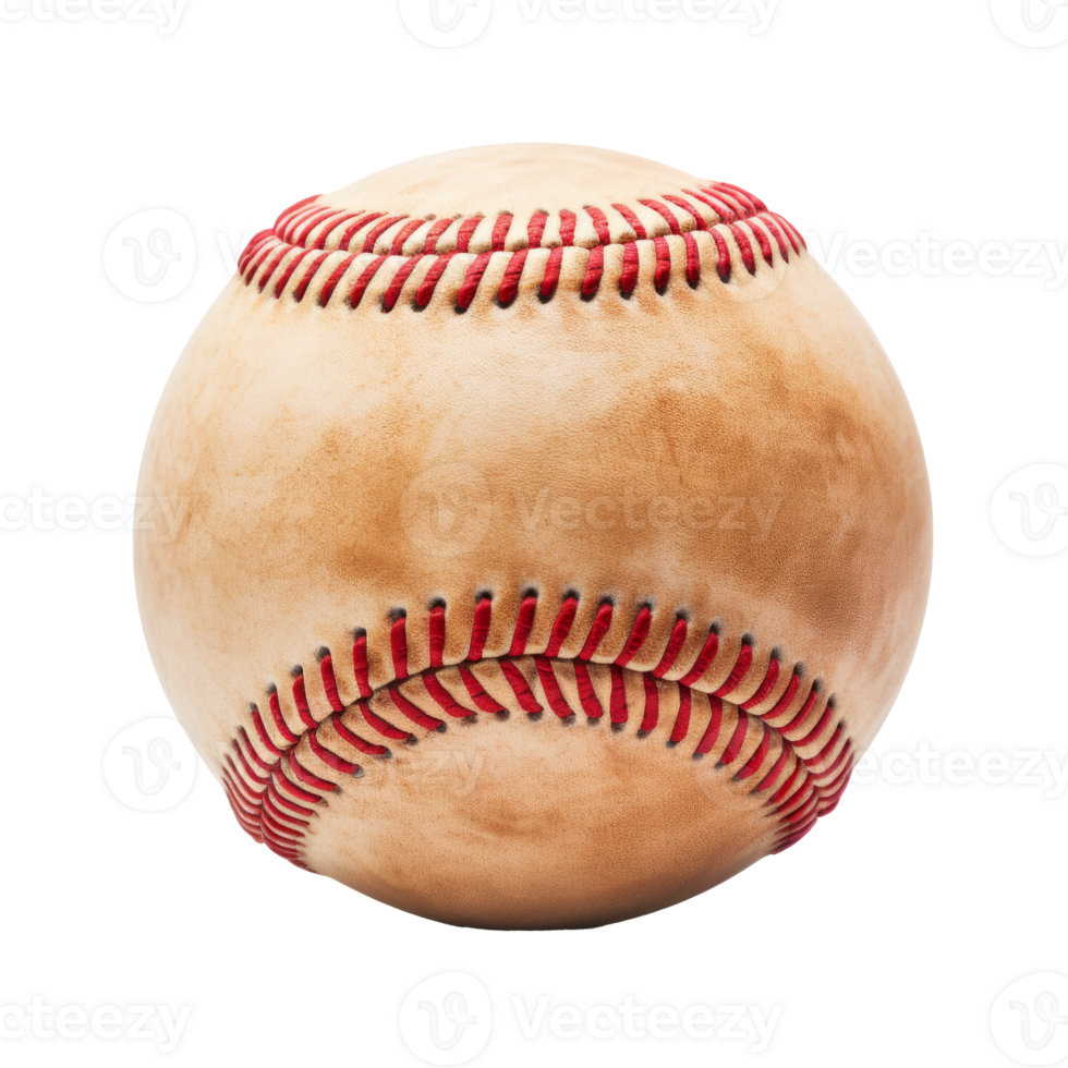 A realistic baseball isolated on a transparent background png