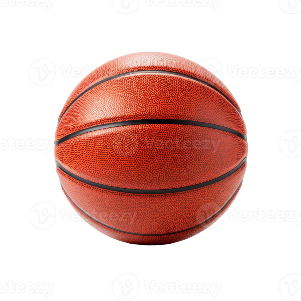 A realistic basketball isolated on a transparent background for sports imagery. png
