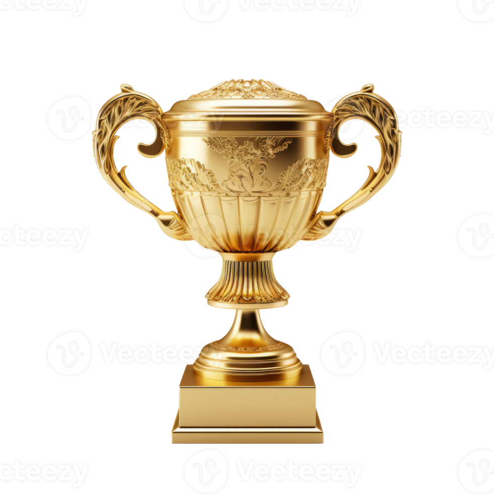 Golden trophy symbolizing achievement and victory in competitions png