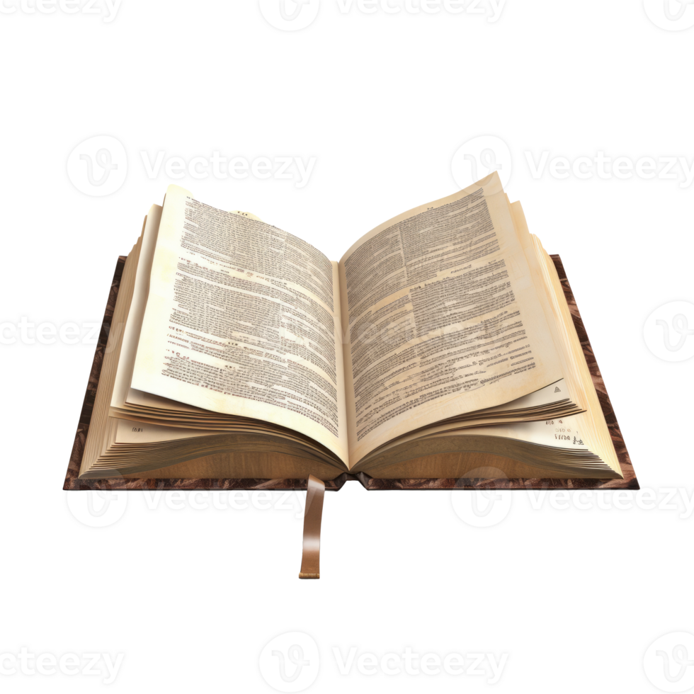Open book with visible pages showcasing text for educational purposes png