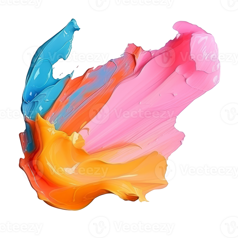 Colorful paint splash with vibrant hues creating a dynamic abstract design png