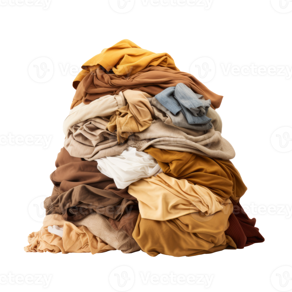 A large pile of assorted colorful clothes and fabrics stacked together. png
