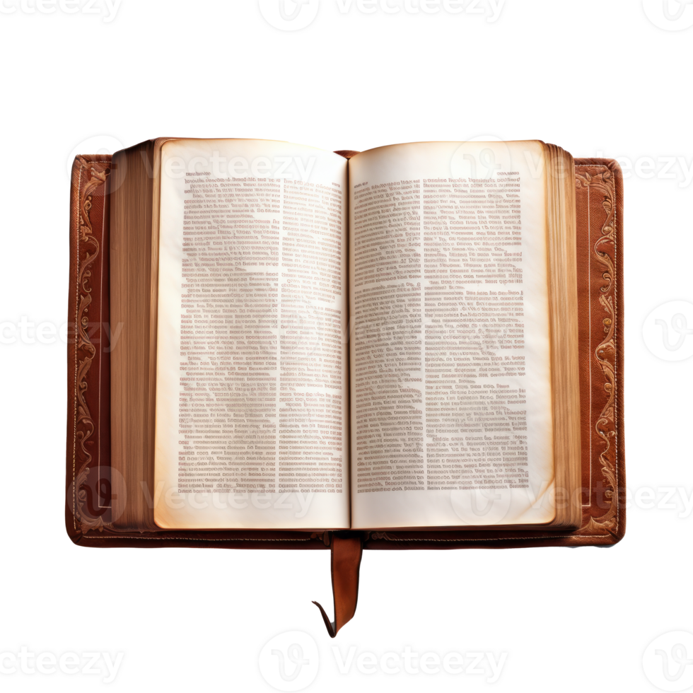 An open book showcasing detailed text on its pages png