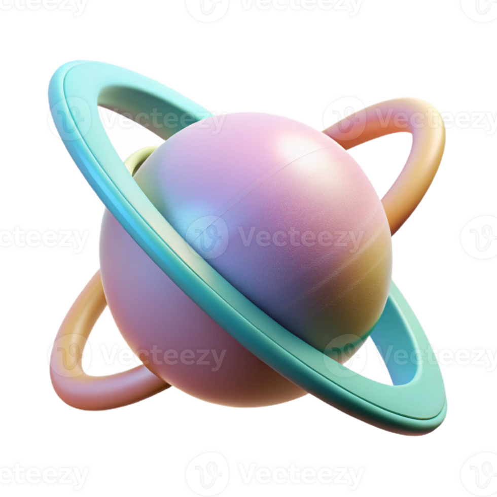 Pastel Planet 3D Render png