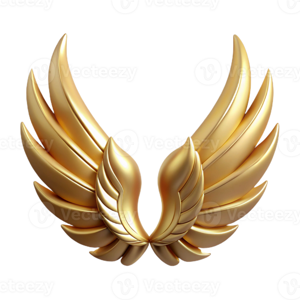 Golden Wings 3D Render png