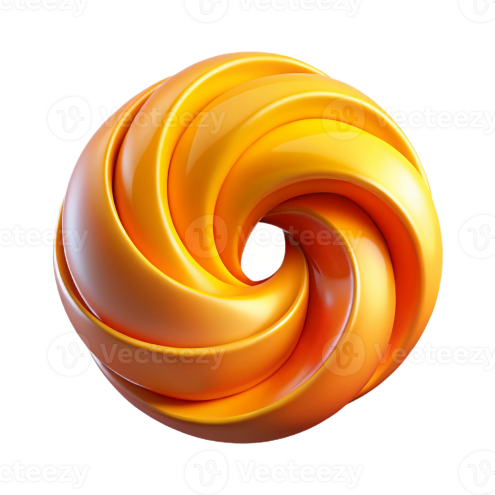 Abstract 3D Orange Swirl Background png