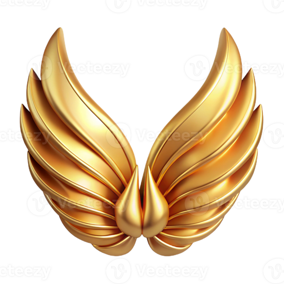 Golden Wings 3D Render png