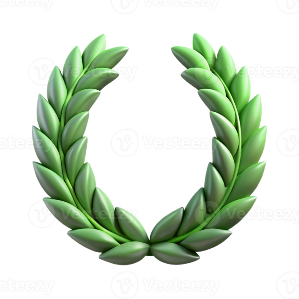 3D Green Laurel Wreath Illustration png
