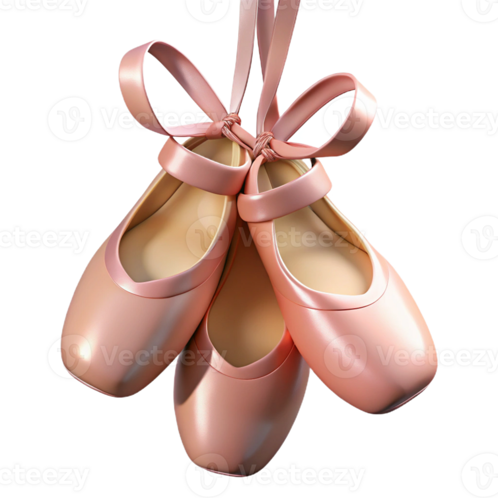 Pink Ballet Shoes 3D Render png