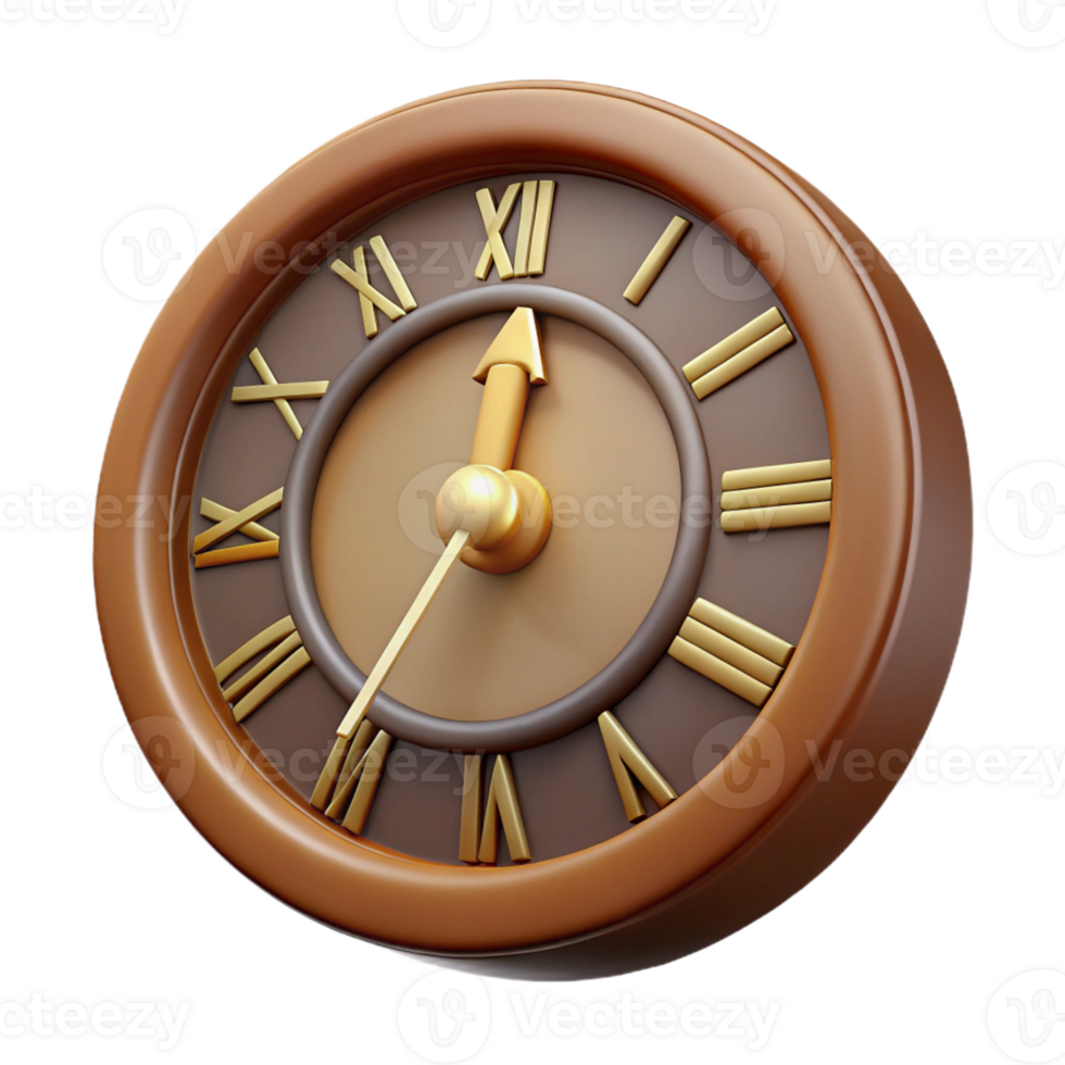 3D Render Elegant Clock Illustration png