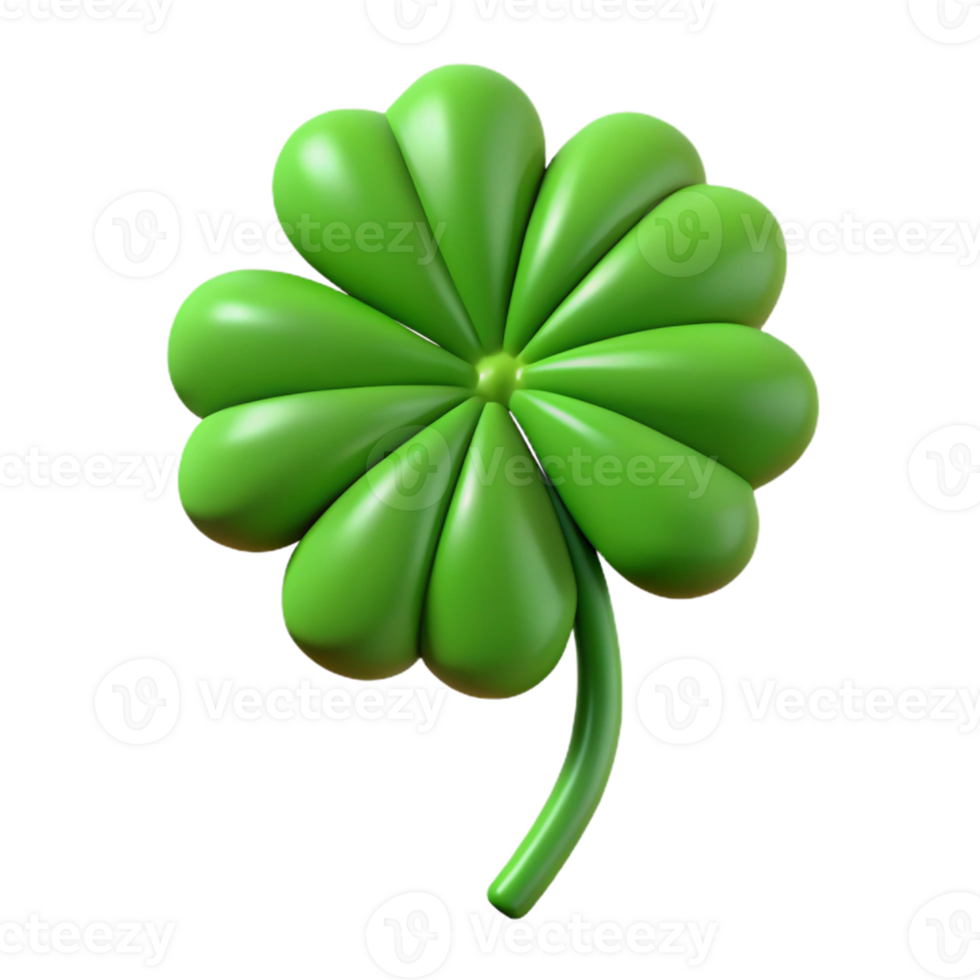 3D Render Green Clover Illustration png