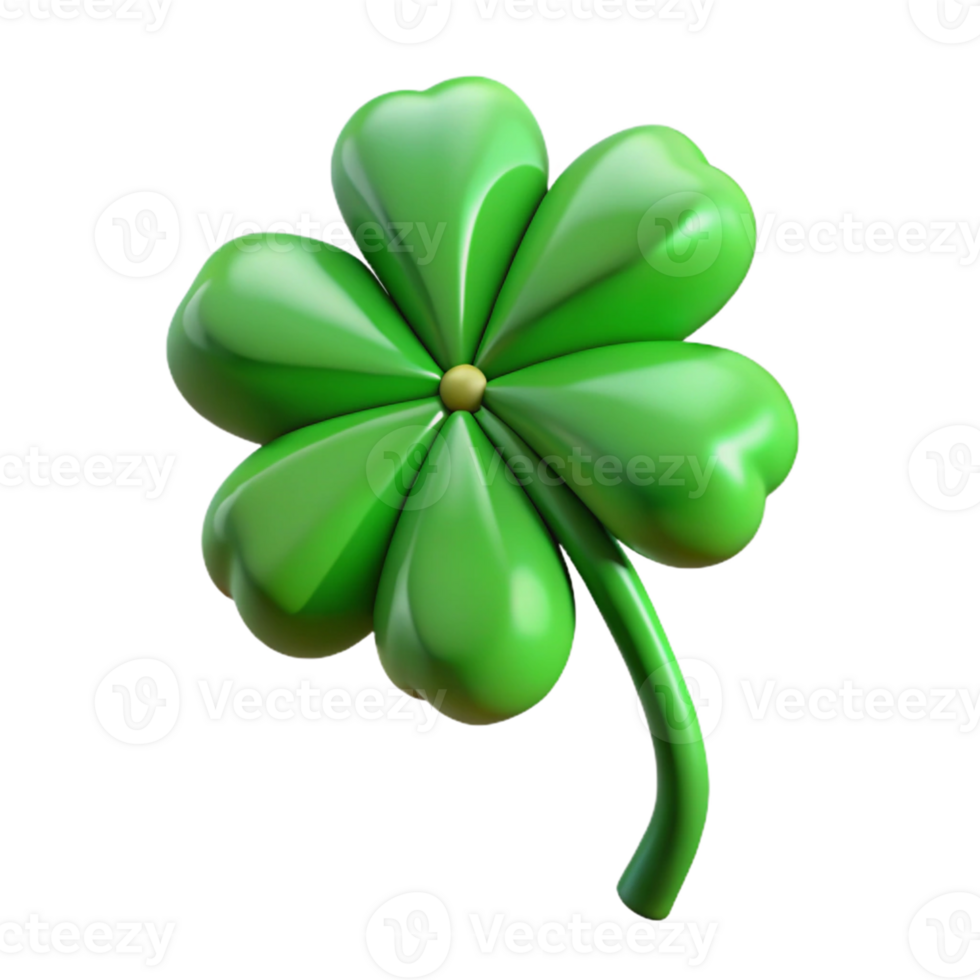 3D Render Four Leaf Clover Illustration png