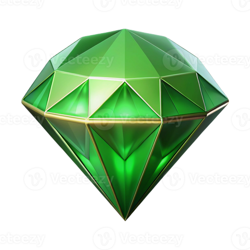 3D Render Green Gemstone png