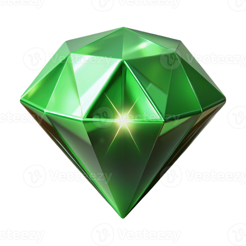 3D Render Green Gemstone Illustration png