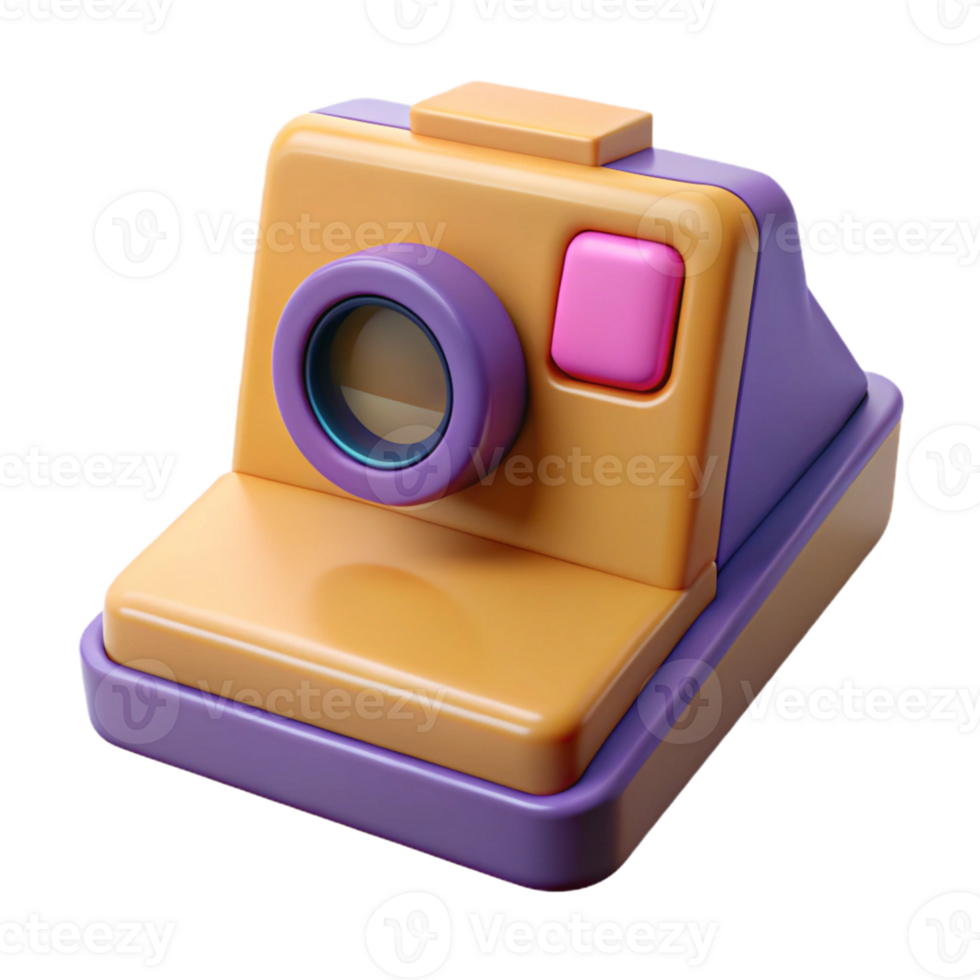3D Render Cartoon Camera Illustration png