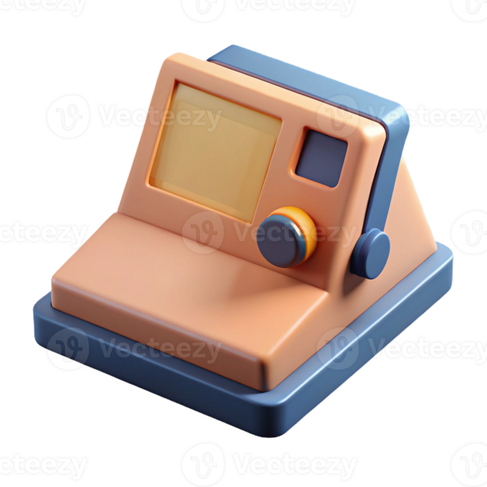 3D Render Pastel Retro Device png